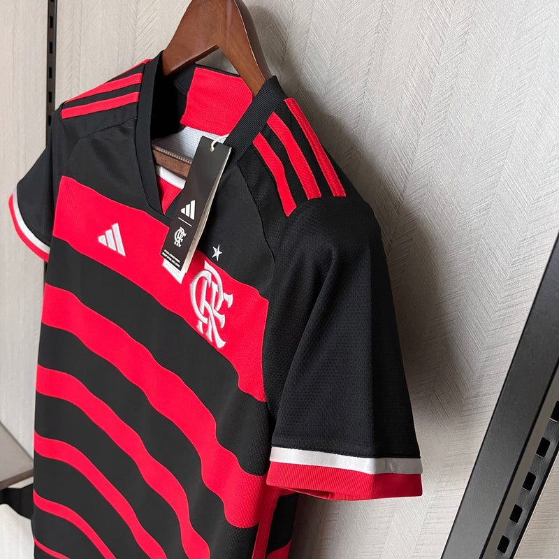 Camisa Flamengo Feminina I 24/25 - Adidas - Vermelho e Preto