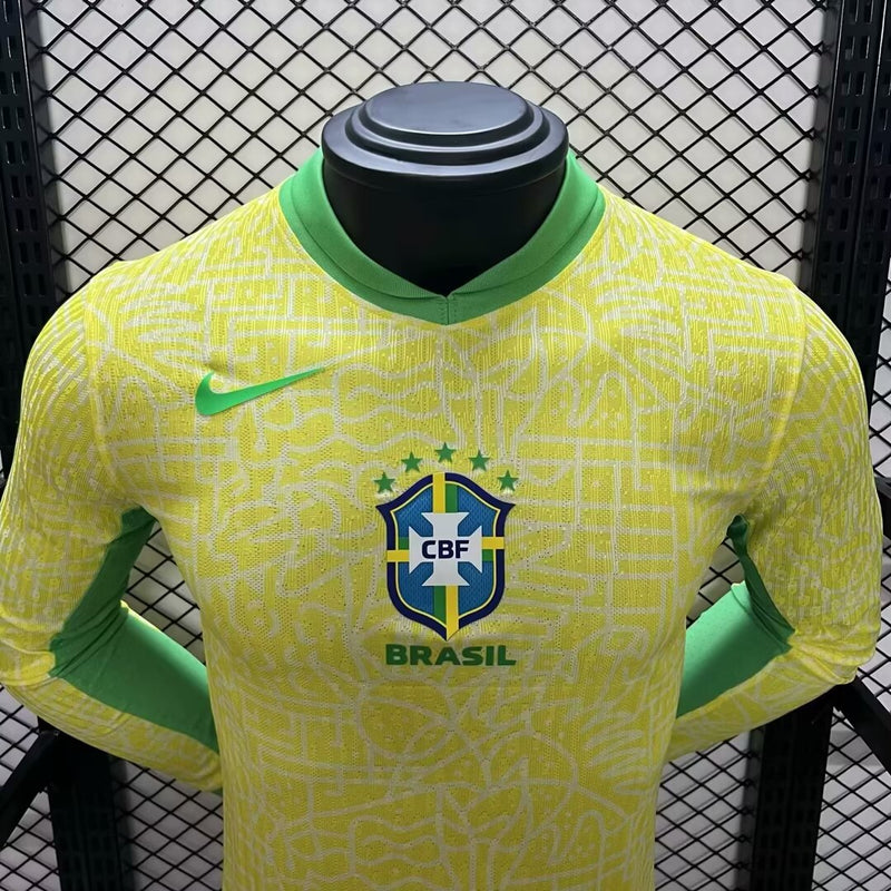 Camisa Manga Longa Seleção Brasil I 2024/25 - Nike - Amarela