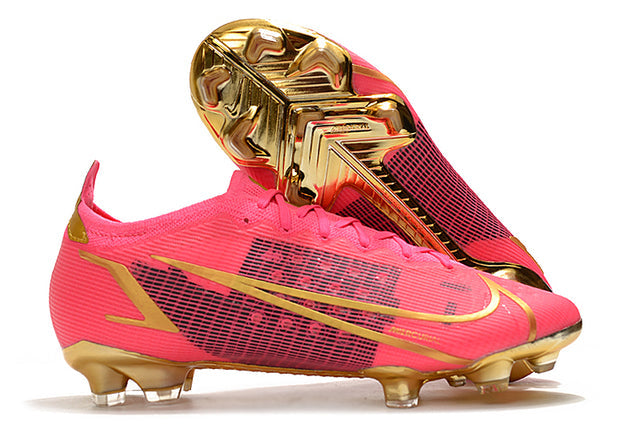 Chuteira Campo Nike Mercurial Vapor 14 Elite FG Rosa/Gold - Low