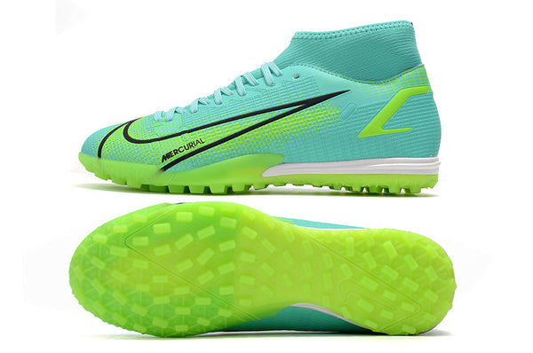 Nike Mercurial Superfly 8 Society Verde e Azul - Cano Alto