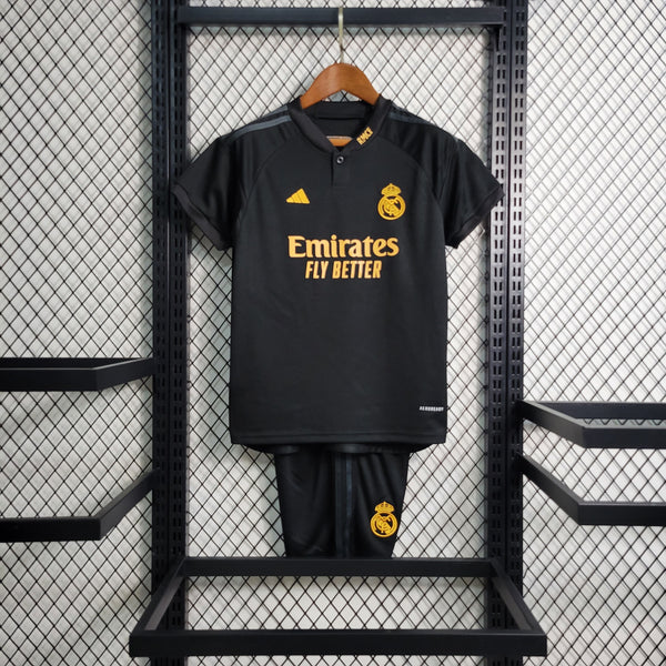 Kit Infantil Real Madrid III 23/24 Adidas - Preto