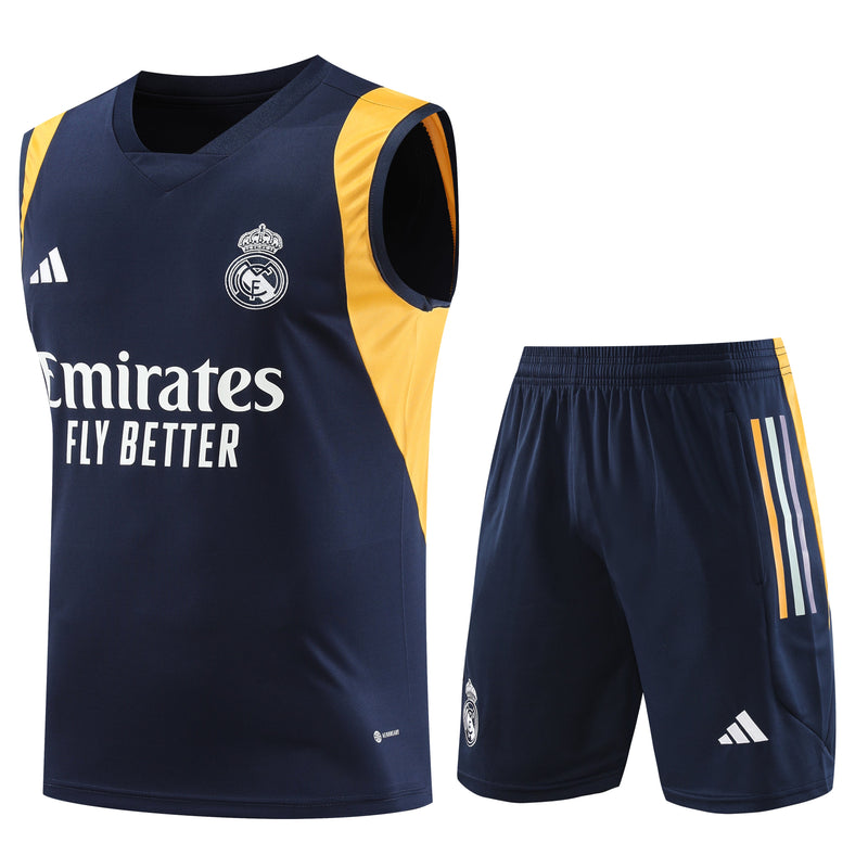 Kit Treino Real Madrid 23/24 Adidas - Azul