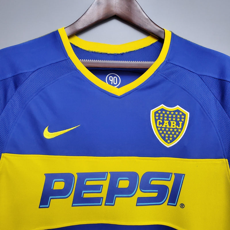 Camisa Manga Longa Boca Juniors 03/04 Nike - Azul e Amarelo