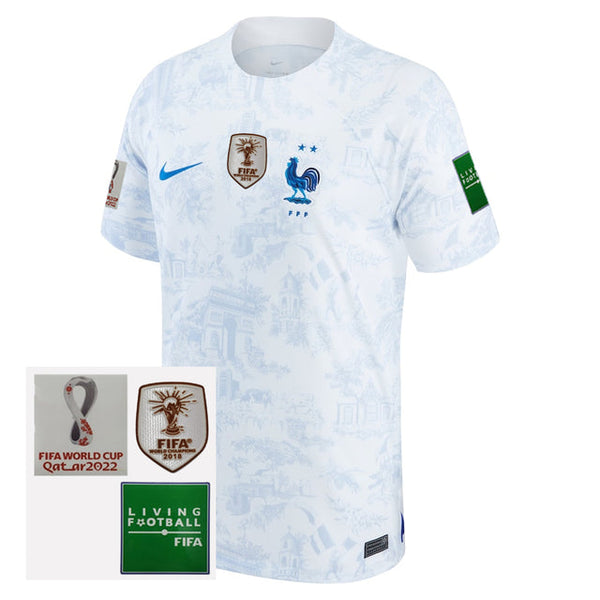 Camisa Seleção França II 2022 Nike [Patch Campeão do Mundo] - Branco