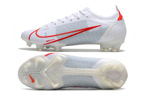 Chuteira Campo Nike Mercurial Vapor 14 Elite FG Branco e Vermelho - Low