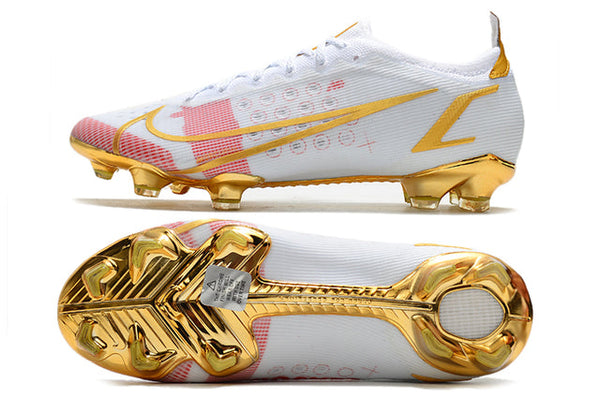 Chuteira Campo Nike Mercurial Vapor 14 Elite FG Branco/Rosa - Low