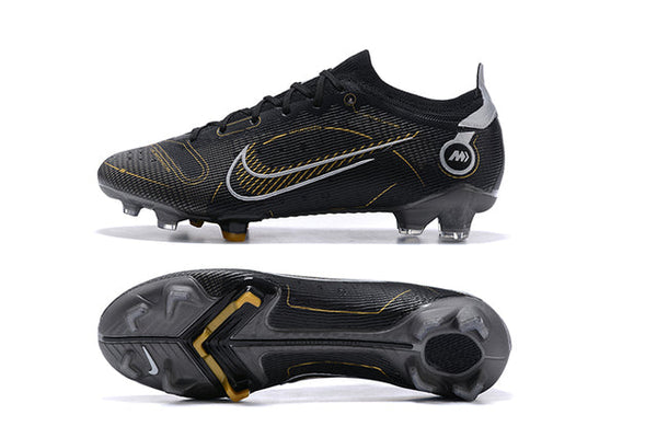 Chuteira Campo Nike Mercurial Vapor 14 Elite FG Preto e Dourado - Low