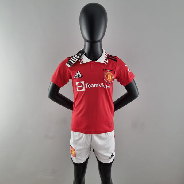 Kit Infantil Manchester United 22/23 Adidas - Vermelho