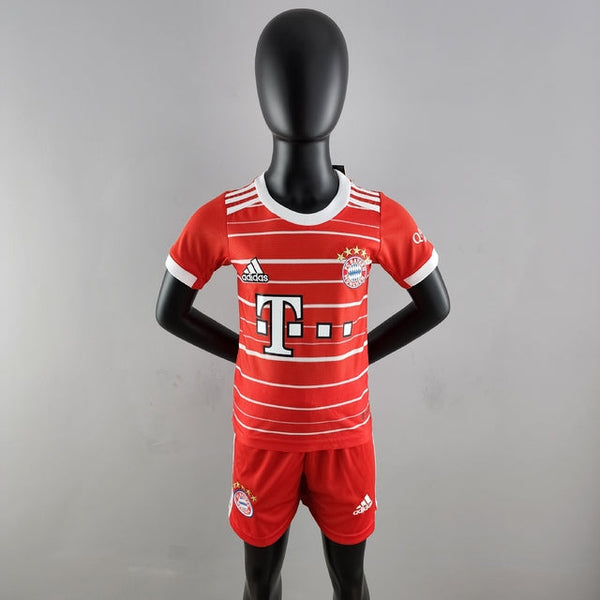 Kit Infantil Bayern de Munique 22/23 Adidas - Vermelho