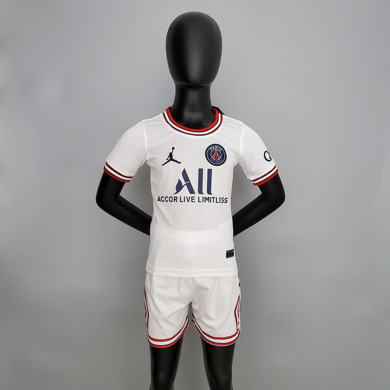 Kit Infantil PSG Fourth 22/23 Jordan - Branco